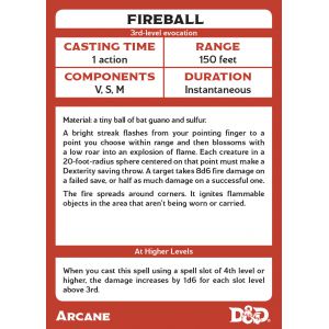 Dungeons & Dragons Arcane Spellbook Cards